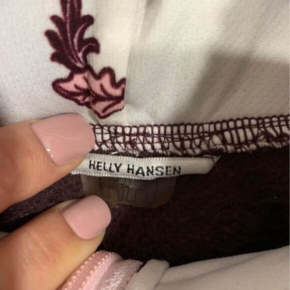 𝅺HELLY Hansen woman’s teddy coat. Size large. Burgundy. Ultra plush. Hooded. - Picture 5 of 10